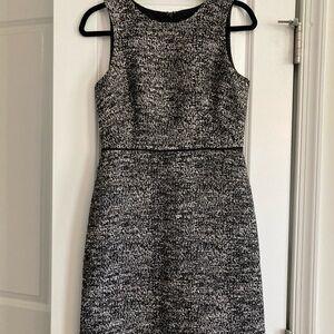 J. Crew Black and White Tweed Sheath Dress